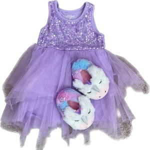 Cat & Jack 18M Lavender‎ Purple Sequin Tulle Dress